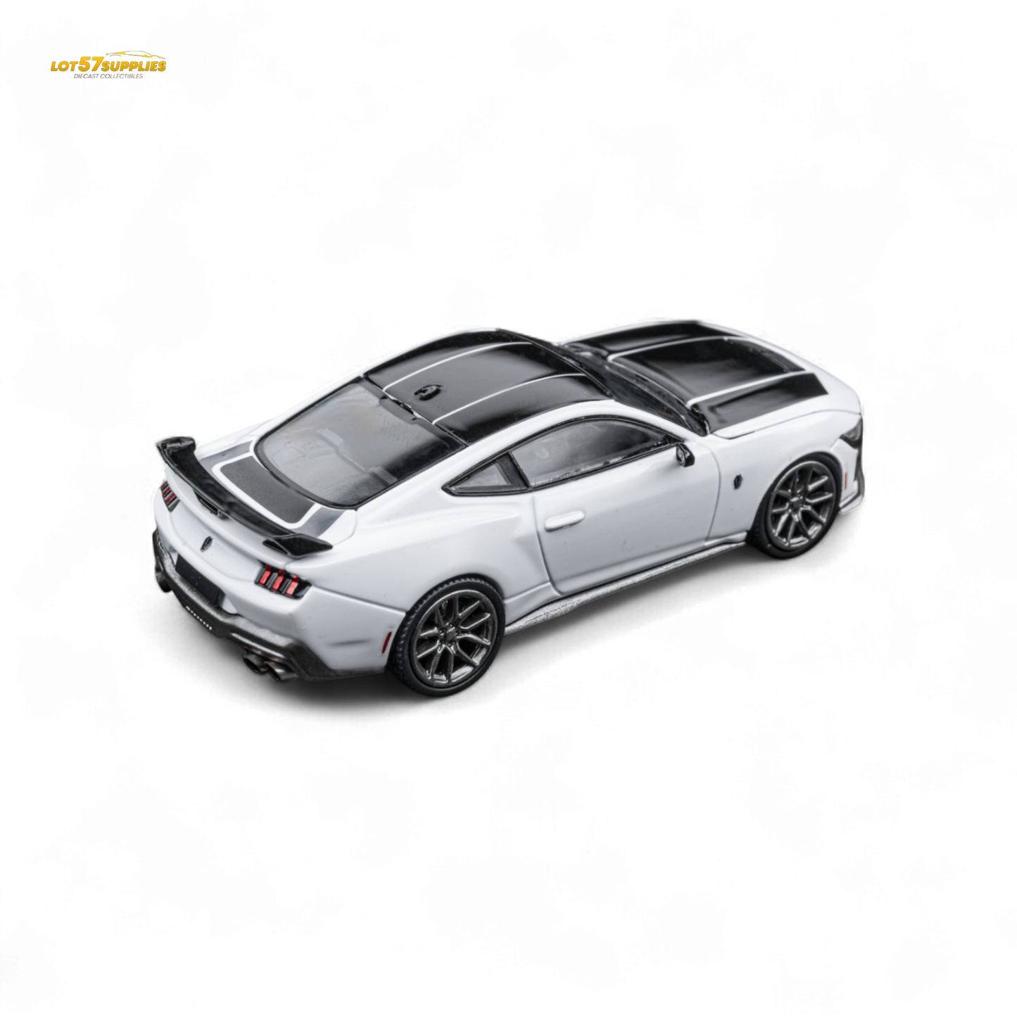 (Pre-Order) DCM Mustang Dark Horse - Crystal White - Titanium Wheels 1:64