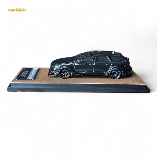 Qidian Model Audi RS6 Avant (C7) Crock Station wagon DTM Wide-Body Modified - Black 1/64