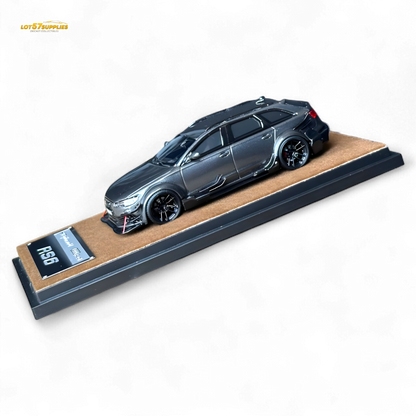 Qidian Model Audi RS6 Avant (C7) Crock Station wagon DTM Wide-Body Modified  - Gungrey 1/64