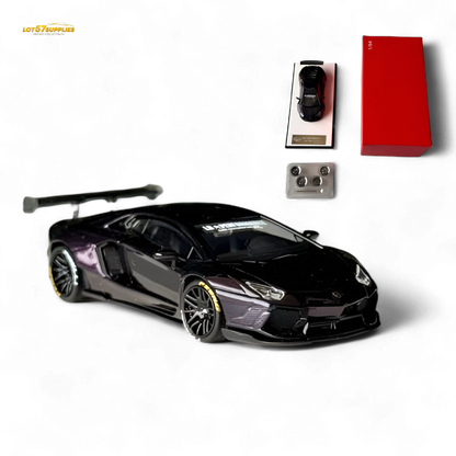 King Model Lamborghini Aventador LP700-4 LB 1.0 Purple Carbon Fiber 1:64