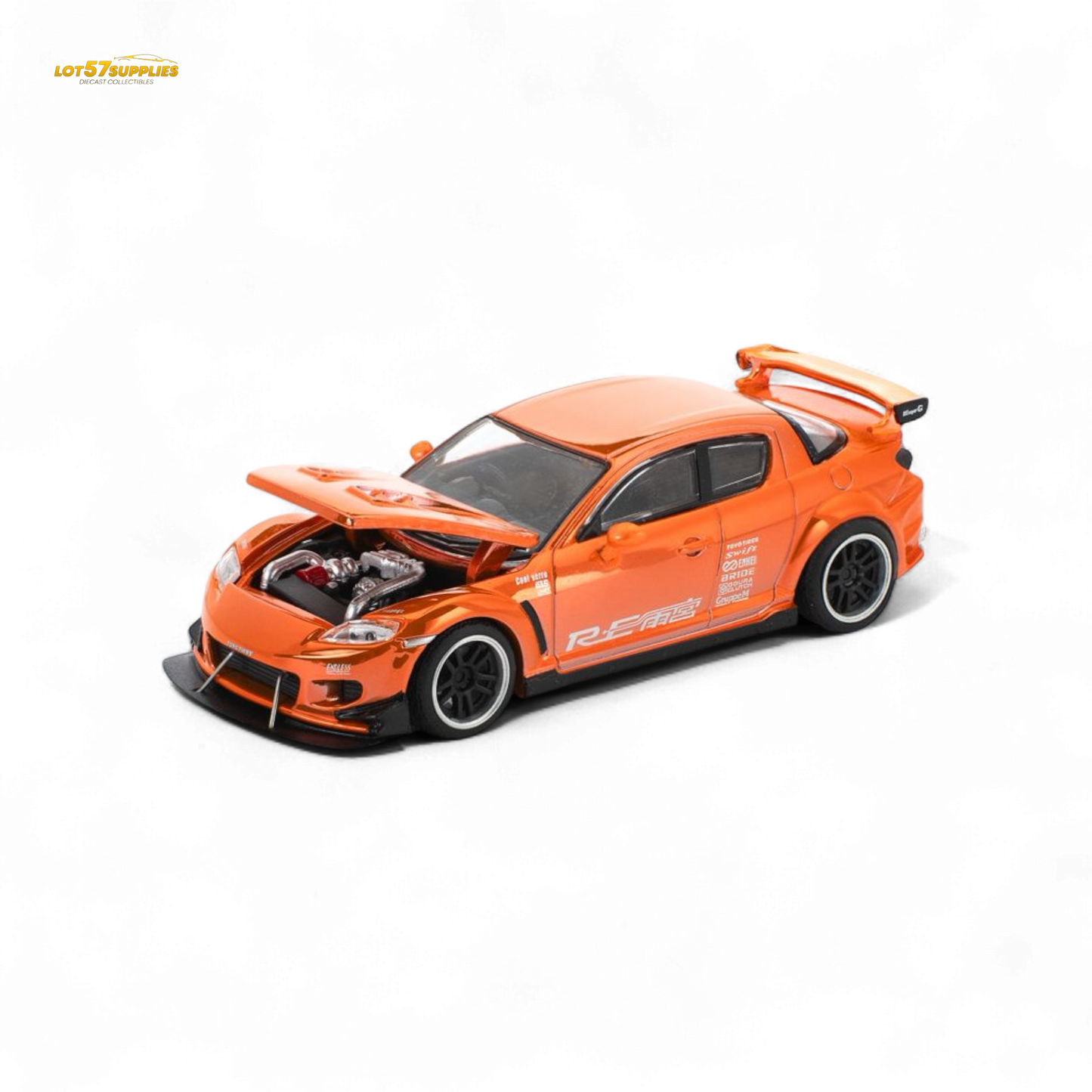 (Pre-Order) Poprace MAZDA RX-8 RE-AMEMIYA - CHROME ORANGE 1:64