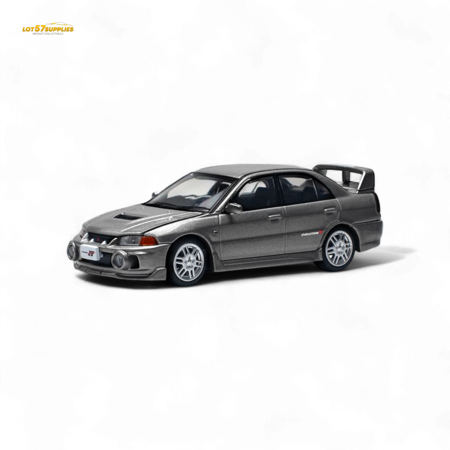 (Pre-Order) poprace MITSUBISHI LANCER EVOLUTION IV - DARK GREY 1/64