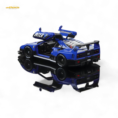 Demon King Auto F40 LB-Works Wide-Body Gull Wing Gate Modified - Inter Milan Livery 1:64