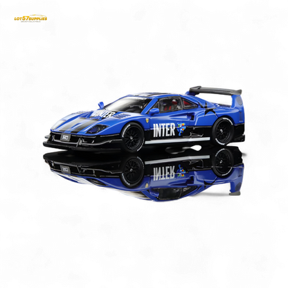 Demon King Auto F40 LB-Works Wide-Body Gull Wing Gate Modified - Inter Milan Livery 1:64