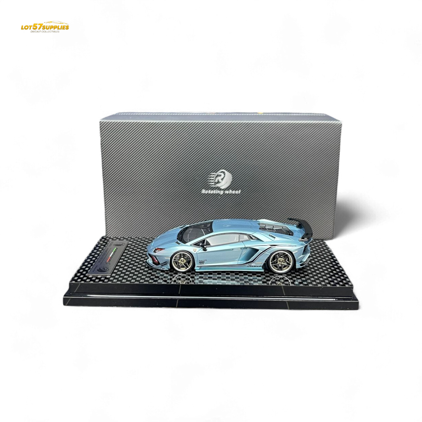 Rotating Wheel Rowen Aventador S - Ice Blue 1/64