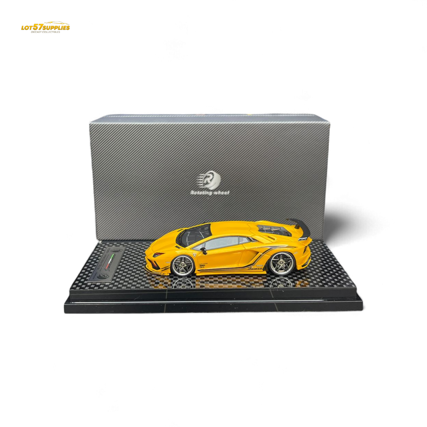 Rotating Wheel Rowen Aventador S - Pearl Yellow 1/64