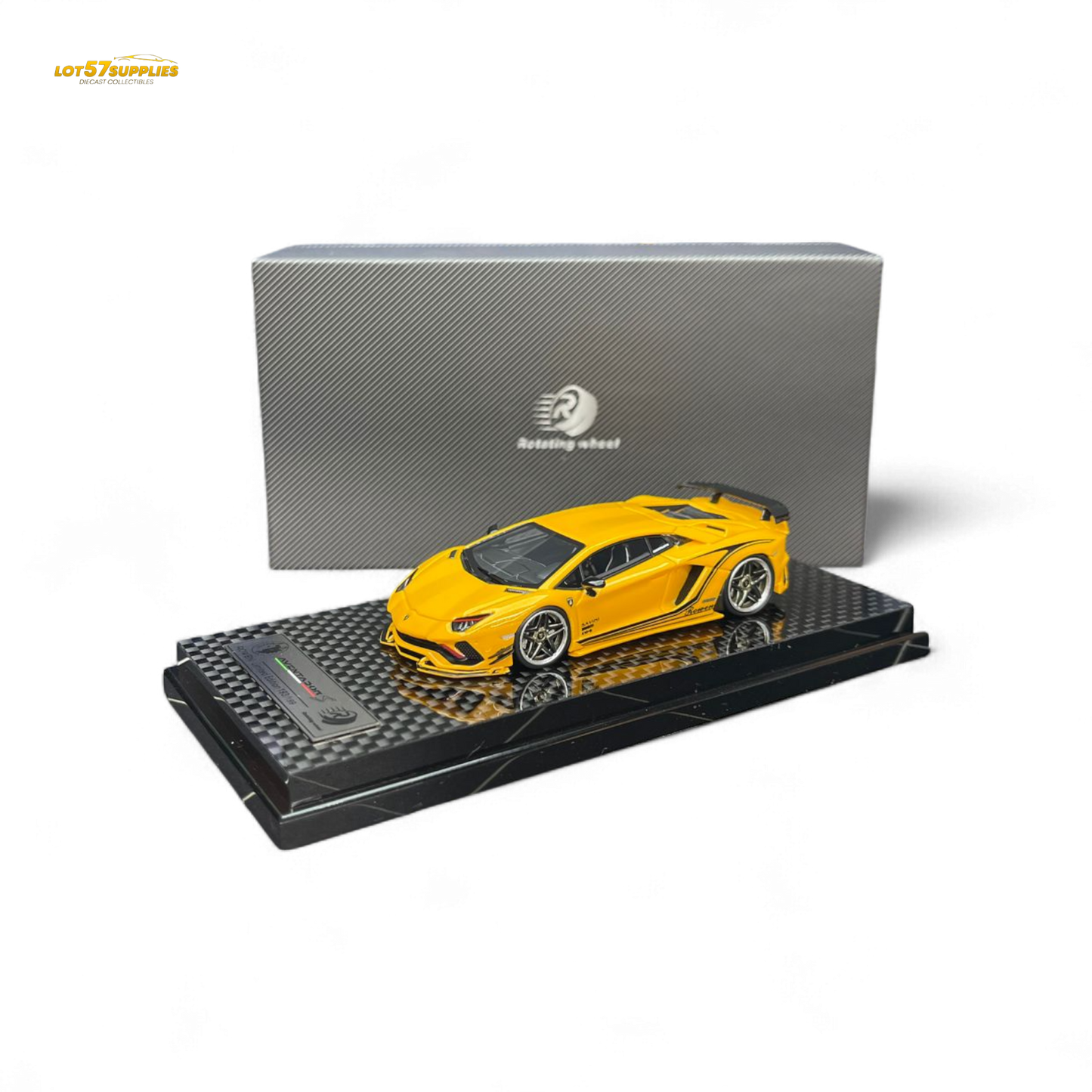 Rotating Wheel Rowen Aventador S - Pearl Yellow 1/64