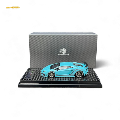Rotating Wheel Rowen Aventador S - Pearl Blue 1/64