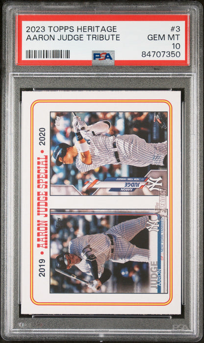 2023 TOPPS HERITAGE AARON JUDGE TRIBUTE  #3 - PSA 10
