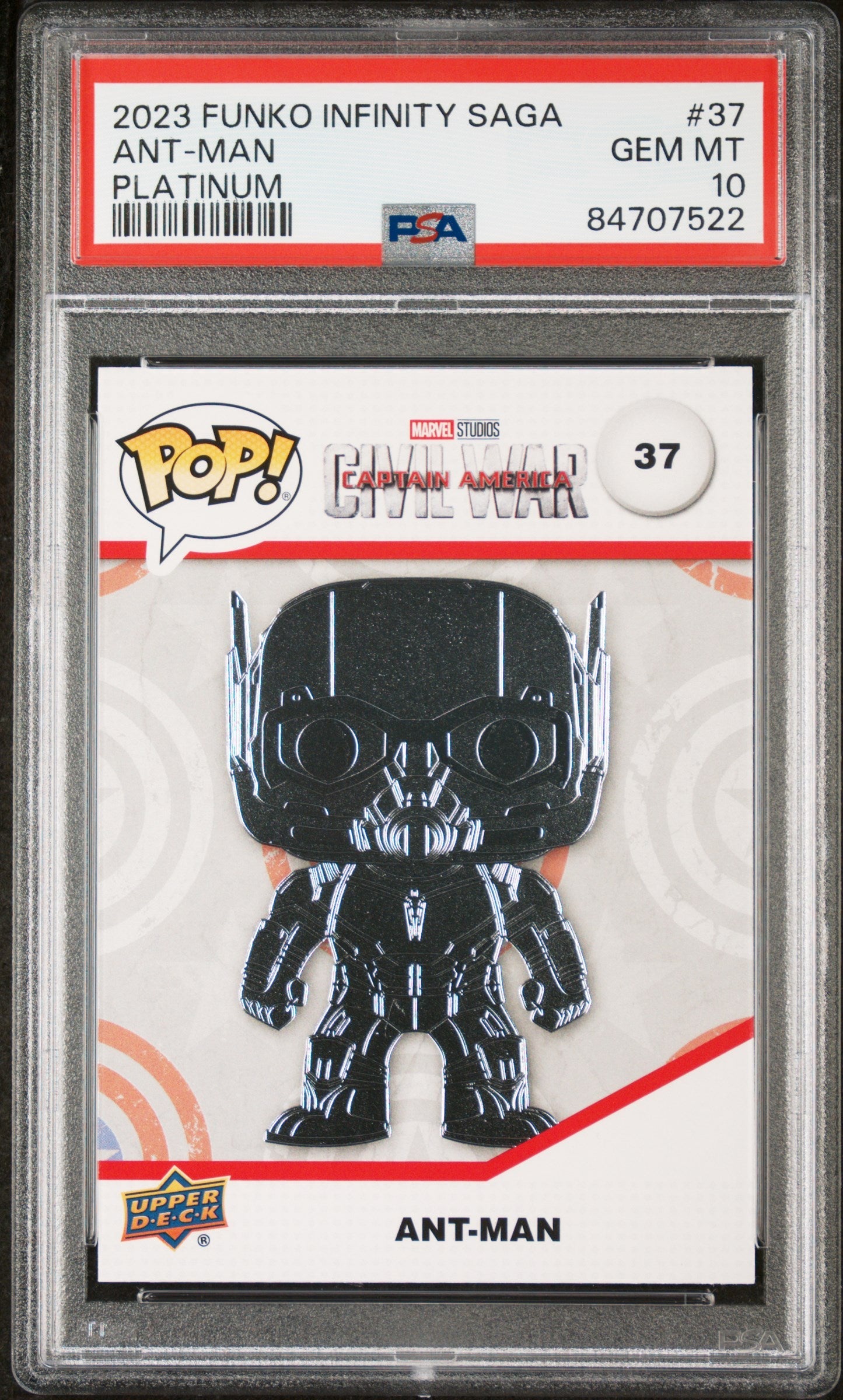 2023 UPPER DECK FUNKO POP MARVEL  ANTMAN PLATINUM #37  PSA 10
