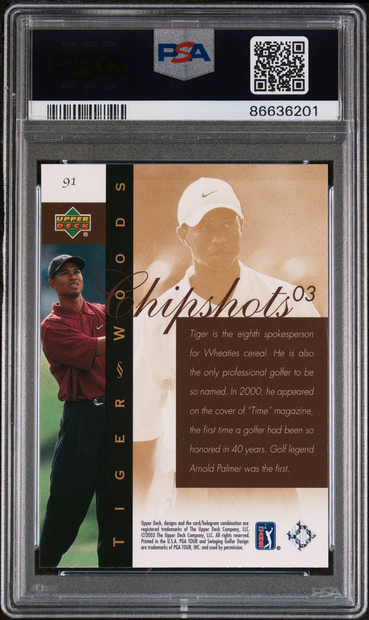 2003 UPPER DECK GOLF TIGER WOODS  #91 - PSA 10