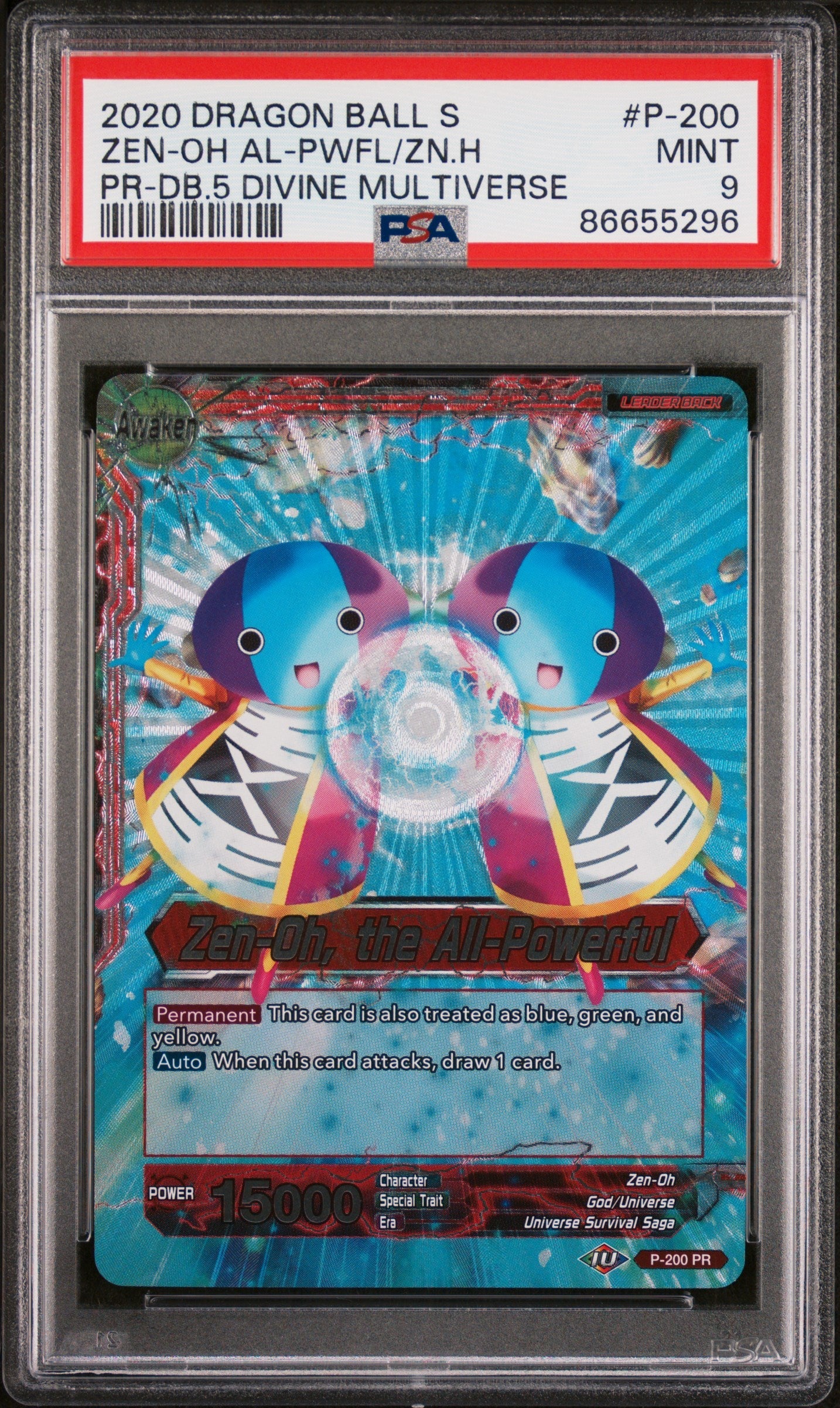 2020 DRAGON BALL SUPER ZEN-OH AL-PWFL/ZN.H #P-200 - PSA 9