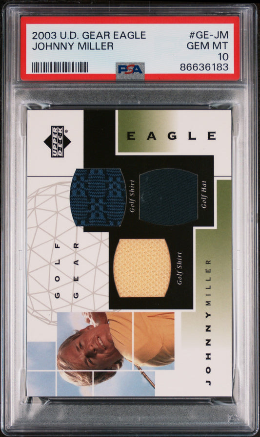 2003 UPPER DECK GEAR EAGLE JOHNNY MILLER #GE-JM - PSA 10 RELIC