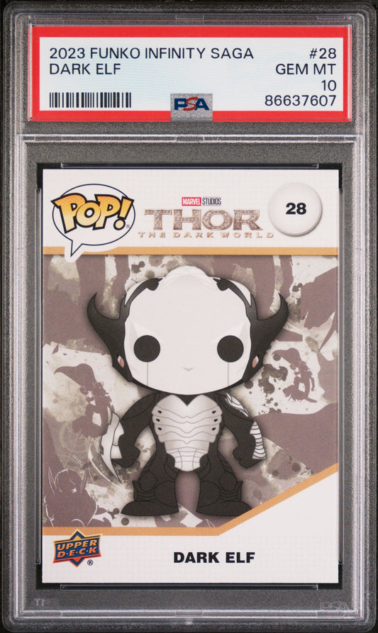 2023 UPPER DECK FUNKO POP MARVEL  DARK ELF  #28  PSA 10