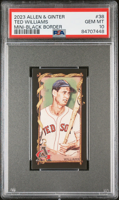 2023 TOPPS ALLEN & GINTER TED WILLIAMS MINI-BLACK BORDER #38 - PSA 10