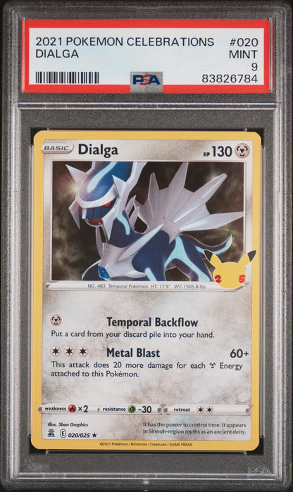 2021 POKEMON CELEBRATIONS DIALGA #20 PSA 9