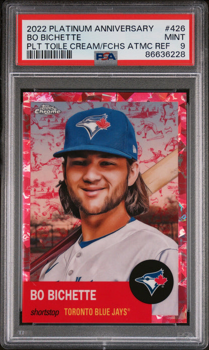 2022 TOPPS CHROME PLATINUM ANNIVERSARY BO BICHETTE ATOMIC #426 PSA 9