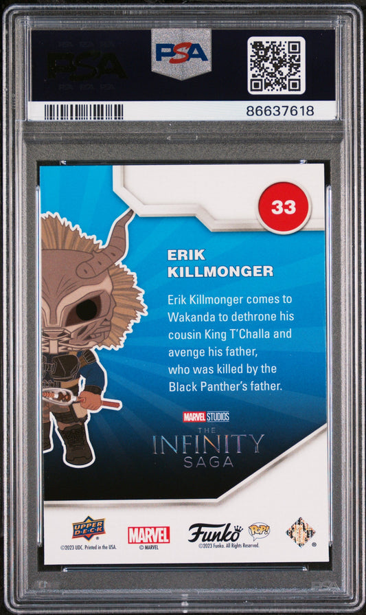 2023 UPPER DECK FUNKO POP MARVEL  ERIK KILLMONGER  #33  PSA 7