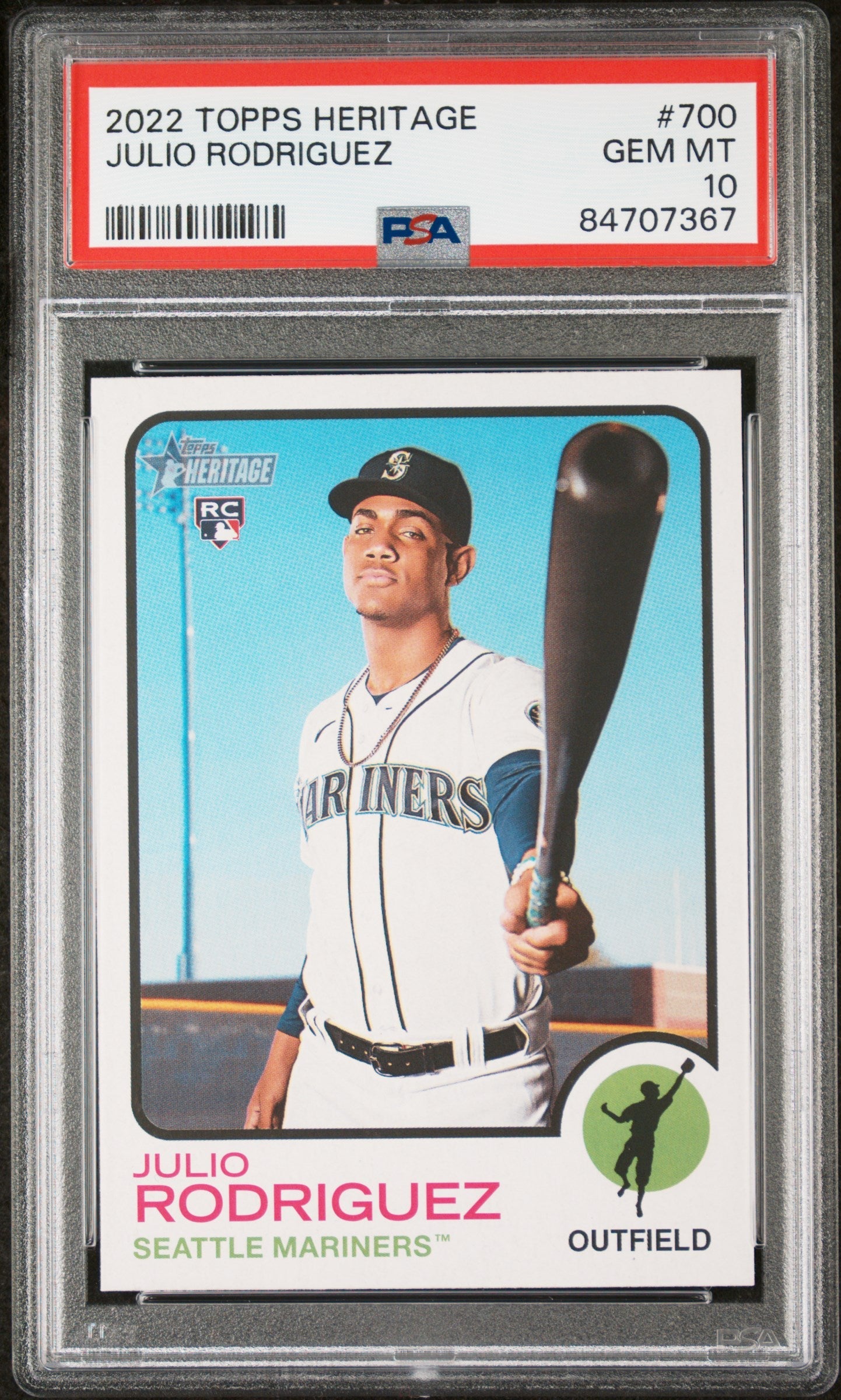 2022 TOPPS HERITAGE JULIO RODRIGUEZ  #700 - PSA 10 ROOKIE CARD