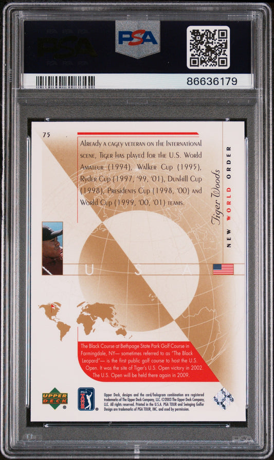 2003 UPPER DECK GOLF TIGER WOODS  #75 - PSA 9