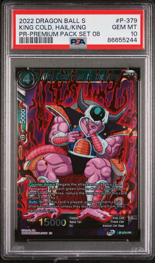 2022 DRAGON BALL SUPER KING COLD, HAIL/KING #P-379 - PSA 10