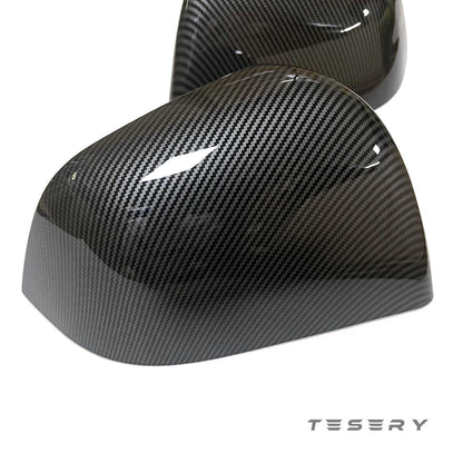 ABS Black Mirror Cover for Tesla Model 3 / Y 2020-2024