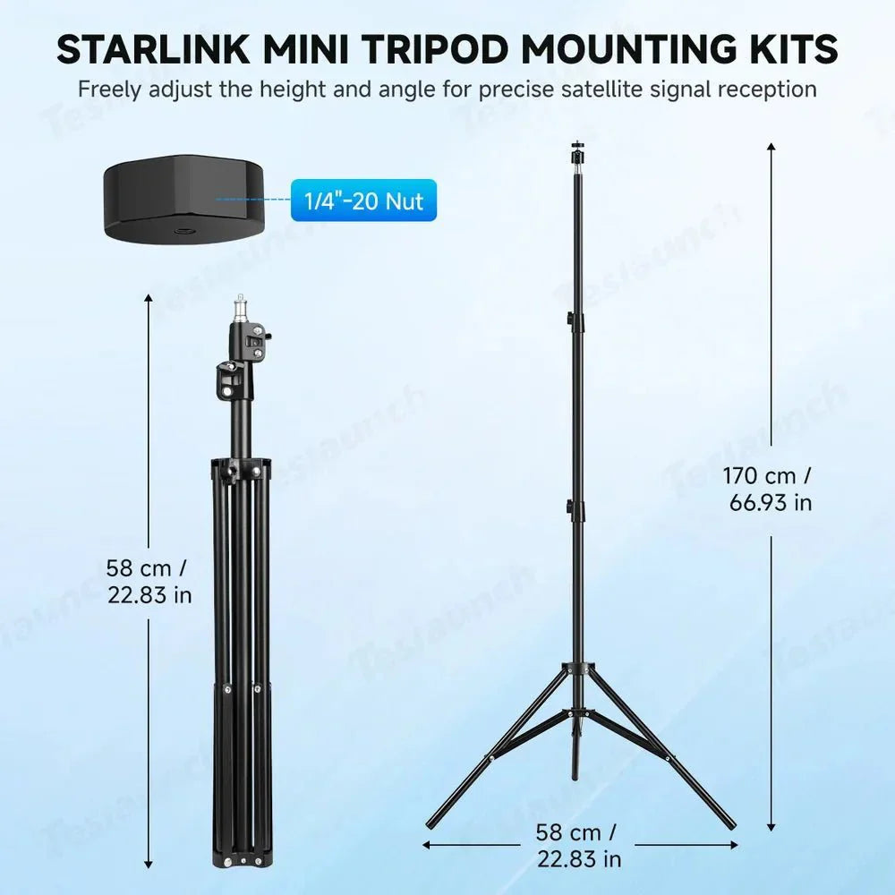 Adjustable Starlink Mini Tripod with 1/4-20 Thread Mount