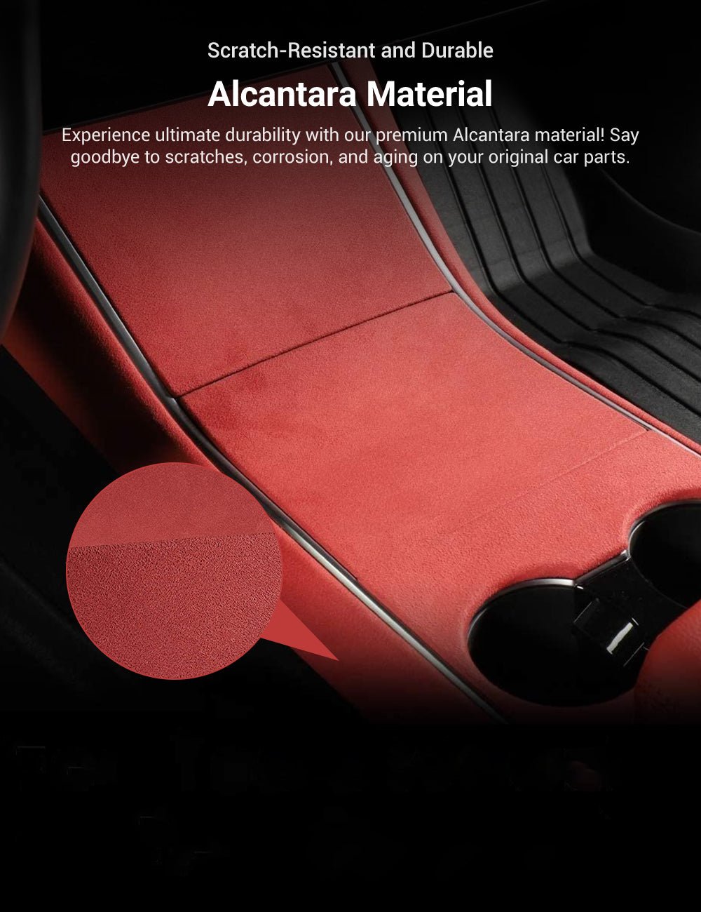 Alcantara Central Control Panel Sticker for Tesla Model 3