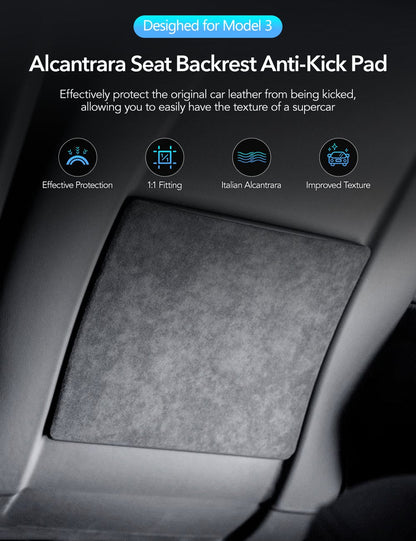 Alcantara Seat Back Protector for Model 3 Highland & New Model Y