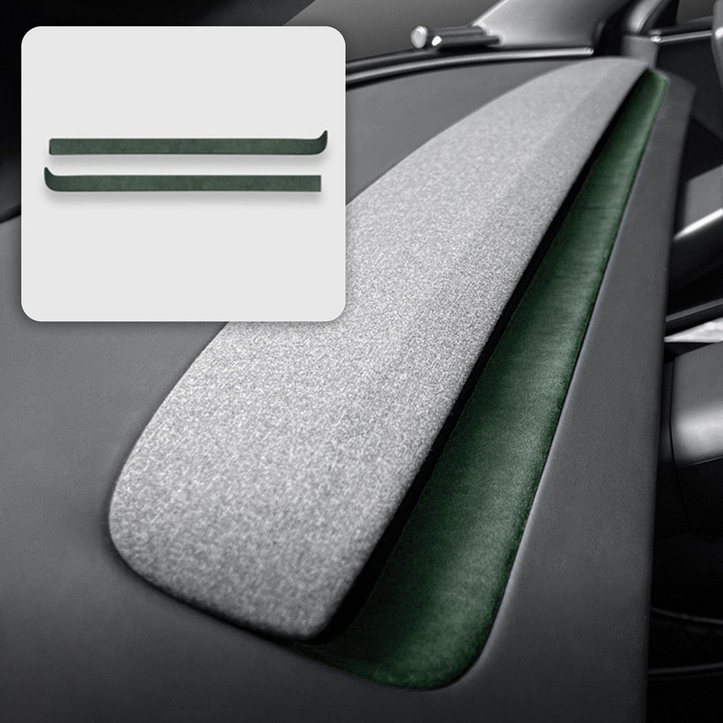Alcantara Spliced Dash Trim for Tesla Model 3 Highland / Model Y Juniper (2PCS)