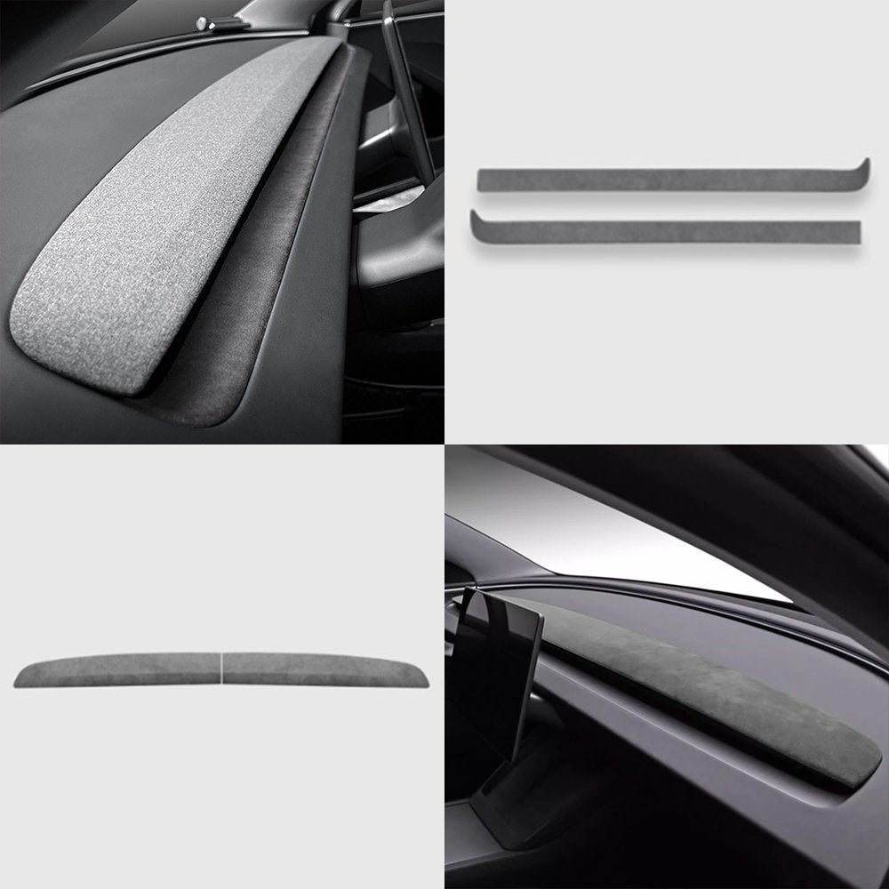 Alcantara Spliced Dash Trim for Tesla Model 3 Highland / Model Y Juniper (2PCS)