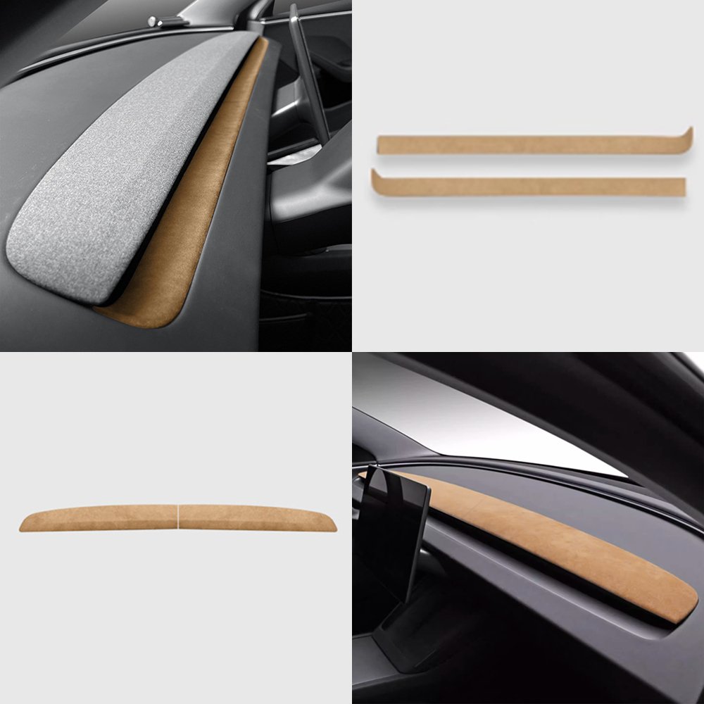Alcantara Spliced Dash Trim for Tesla Model 3 Highland / Model Y Juniper (2PCS)