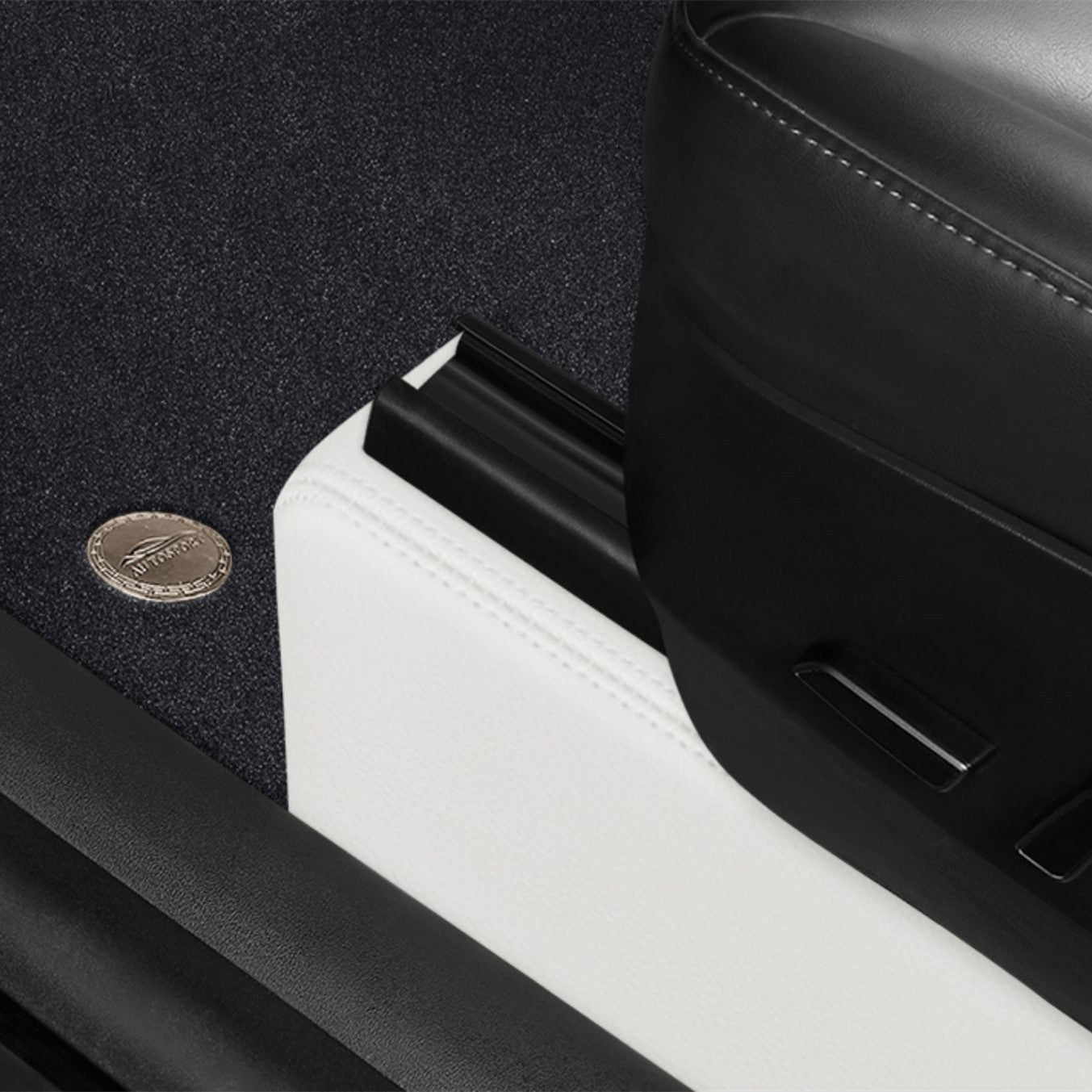 All-Round White Leather Floor Mats for Tesla Model 3 Highland / Y