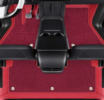 All-Round White Leather Floor Mats for Tesla Model 3 Highland / Y