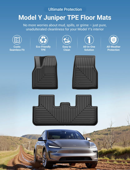 All Weather/Season TPE Floor Mats for Model Y Juniper