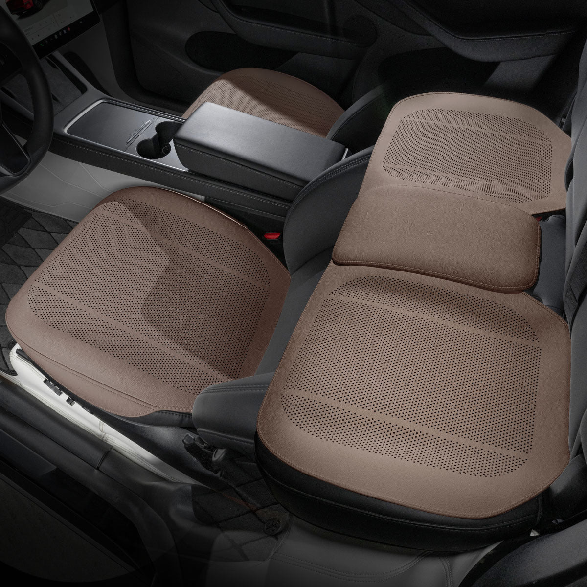 All-Wheather Nappa Leather Car Seat Covers for Tesla Model 3/Y/S/X