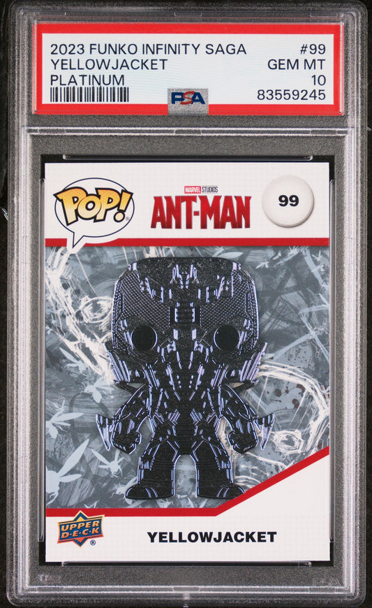 2023 UPPER DECK FUNKO POP MARVEL  YELLOWJACKET PLATINUM #99  PSA 10