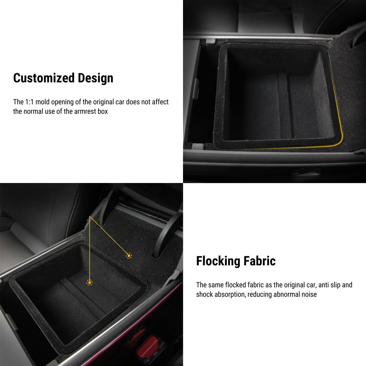Armrest Organizer for Tesla Model 3 2021-2023.10 / Model Y 2020-2025.03