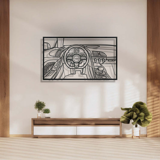 R8 Driver's Cockpit Metal Frame Wall Art - MT1464