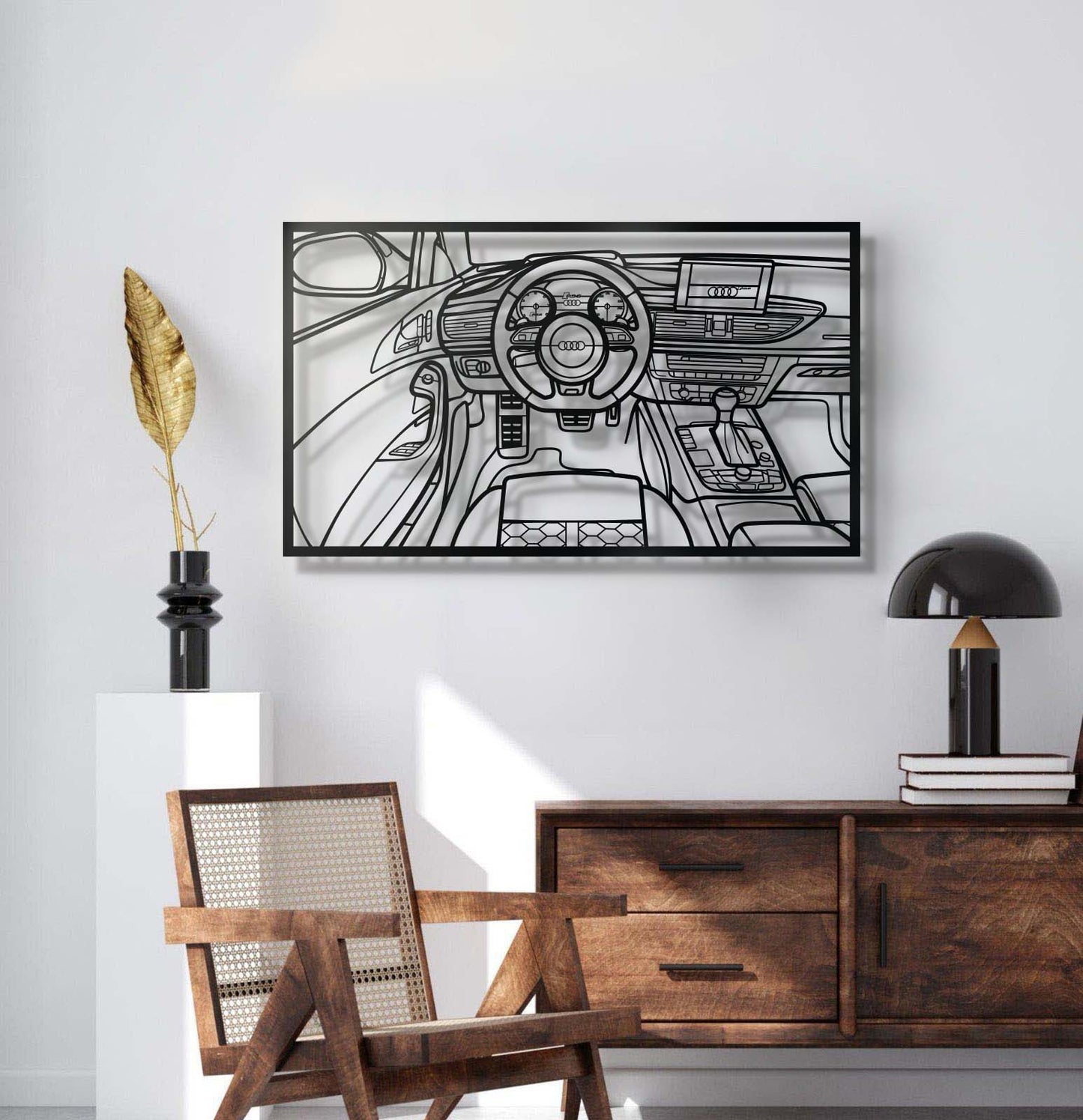 RS6 Avant Driver's Cockpit Metal Frame Wall Art - MT1472