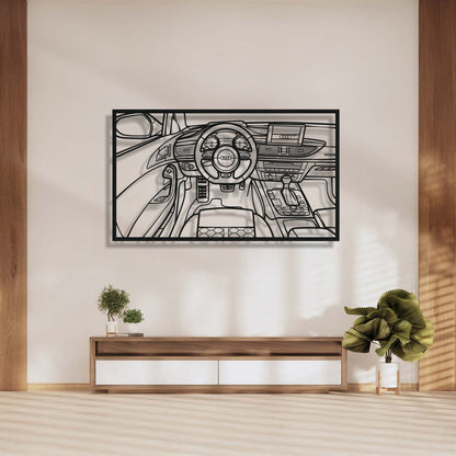 RS6 Avant Driver's Cockpit Metal Frame Wall Art - MT1472