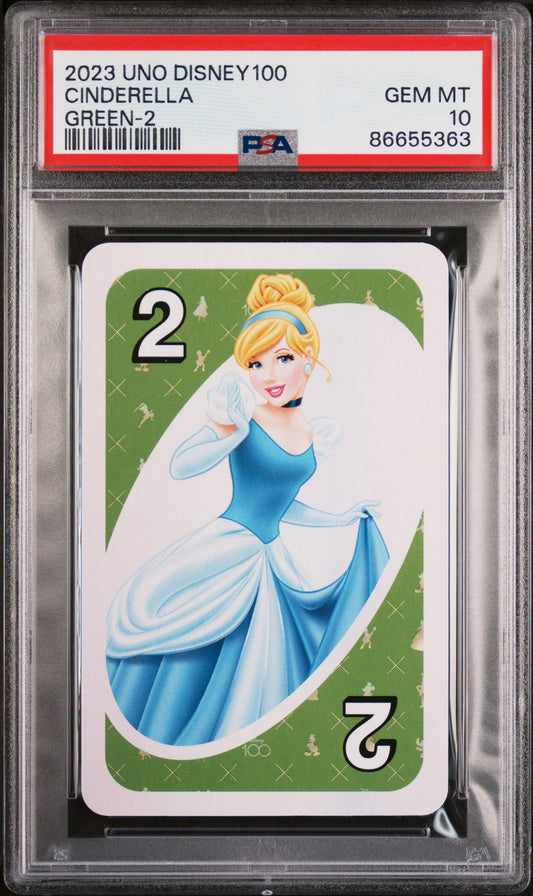 2023 UNO DISNEY 100 CINDERELLA GREEN 2 PSA 10