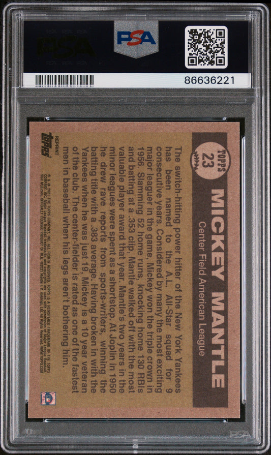 2021 TOPPS X MICKEY MANTLE COLLECTION #23 - PSA 9