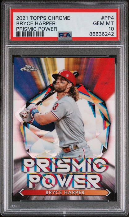 2021 TOPPS CHROME PRISMIC POWER BRYCE HARPER #PP4 - PSA 10