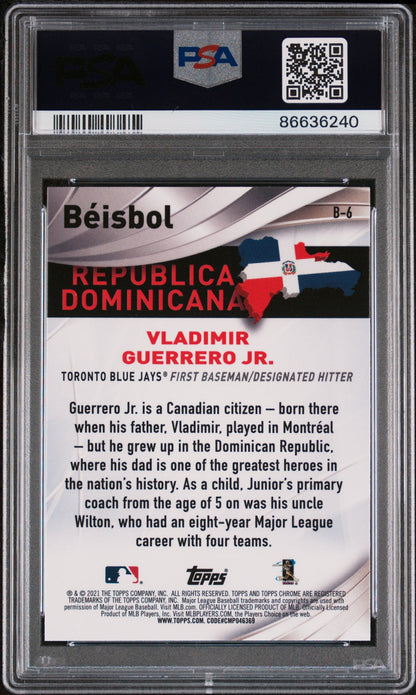 2021 TOPPS CHROME BEISBOL VLADIMIR GUERRERO JR #B6 - PSA 10