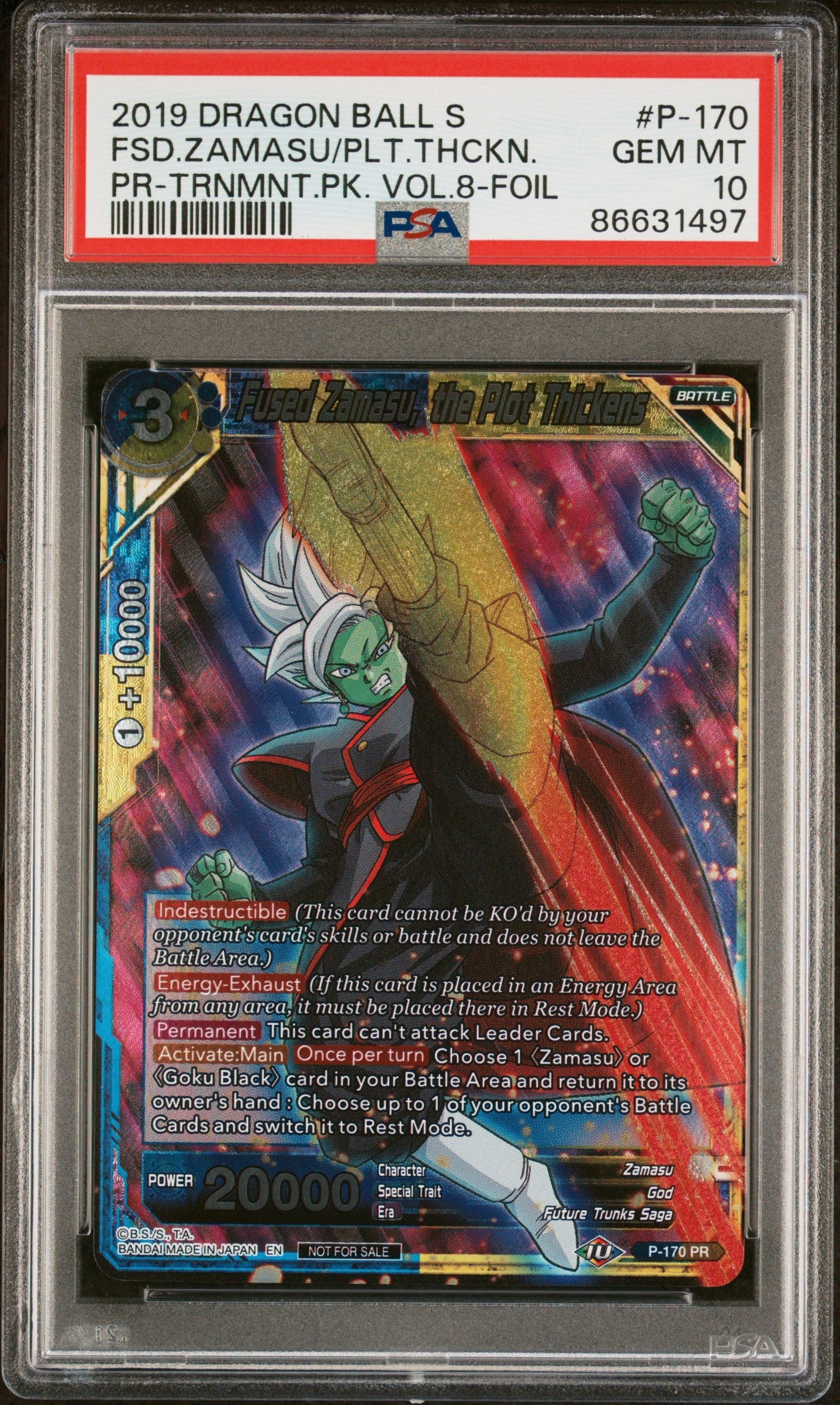 2019 DRAGON BALL SUPER FSD.ZAMASU/PLT.THCKN. #P-170 - PSA 10
