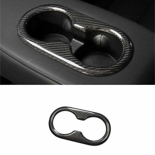 Backseat Cup Holder for Tesla Model 3 Model Y - Carbon Fiber Interior Mods