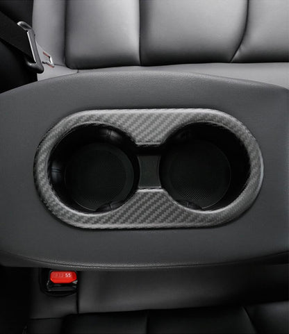 Backseat Cup Holder for Tesla Model 3 Model Y - Carbon Fiber Interior Mods