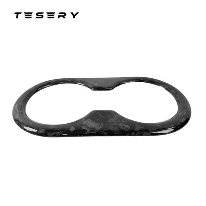 Backseat Cup Holder for Tesla Model 3 Model Y - Carbon Fiber Interior Mods