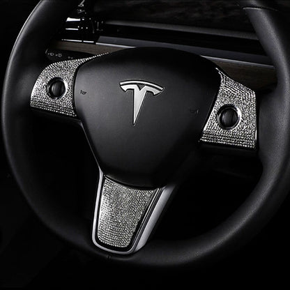 Bling Steering Wheel Buttons Decorate for Tesla Model 3 Model Y (2017-2025)